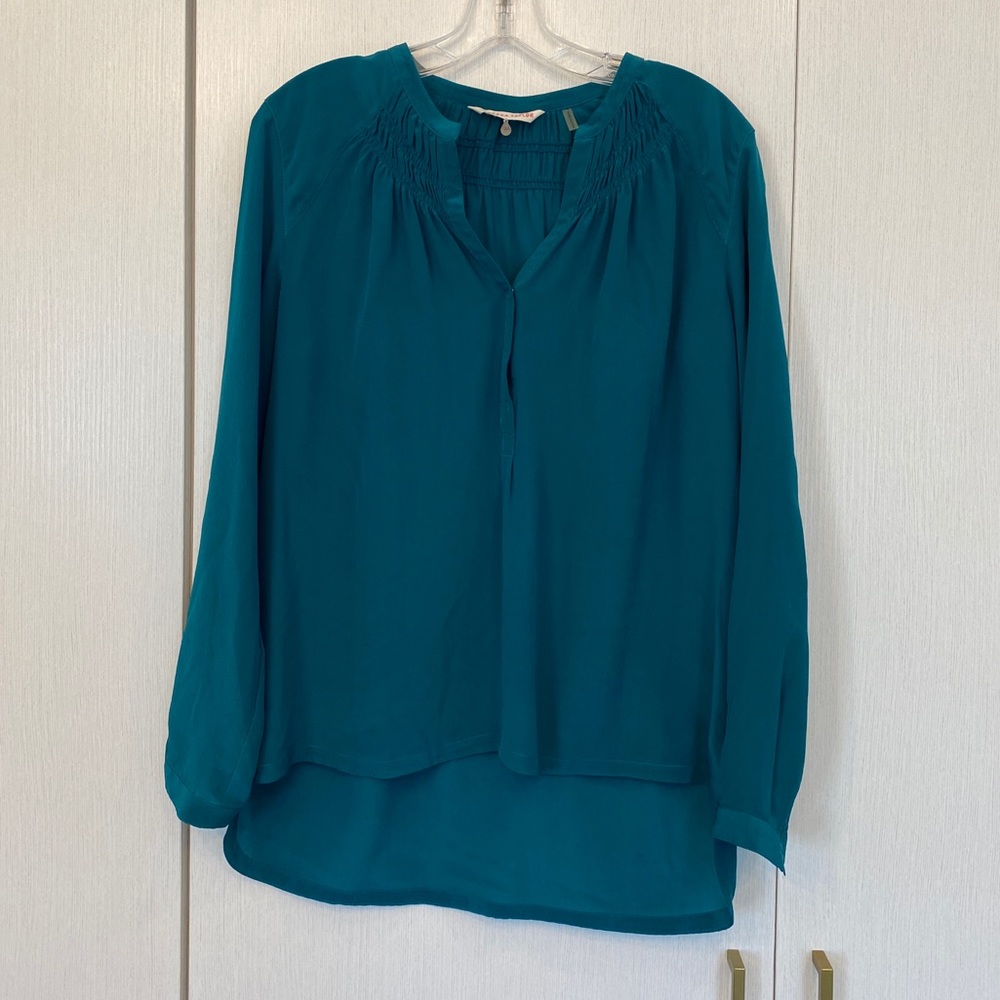 Rebecca Taylor Emerald Green Silk Blouse